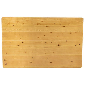 English Elm HERCULES Solid Pine Farm Dining Table - Rustic Charm for Family Gatherings and Everyday Use Light Natural 38"W x 60"L XA-F-60X38-LN-GG