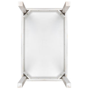 English Elm HERCULES Solid Pine Farm Dining Table - Rustic Charm for Family Gatherings and Everyday Use Antique Rustic White 38"W x 60"L XA-F-60X38-WH-GG