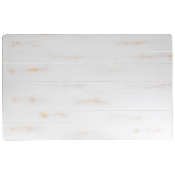 English Elm HERCULES Solid Pine Farm Dining Table - Rustic Charm for Family Gatherings and Everyday Use Antique Rustic White 38"W x 60"L XA-F-60X38-WH-GG