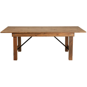 English Elm HERCULES Solid Pine Folding Farm Table – Rustic Charm & Durable Design for Indoor or Outdoor Use Antique Rustic 7'L x 40"W XA-F-84X40-GG