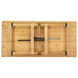 English Elm HERCULES Solid Pine Folding Farm Table – Rustic Charm & Durable Design for Indoor or Outdoor Use Light Natural 7'L x 40"W XA-F-84X40-LN-GG