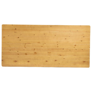 English Elm HERCULES Solid Pine Folding Farm Table – Rustic Charm & Durable Design for Indoor or Outdoor Use Light Natural 7'L x 40"W XA-F-84X40-LN-GG