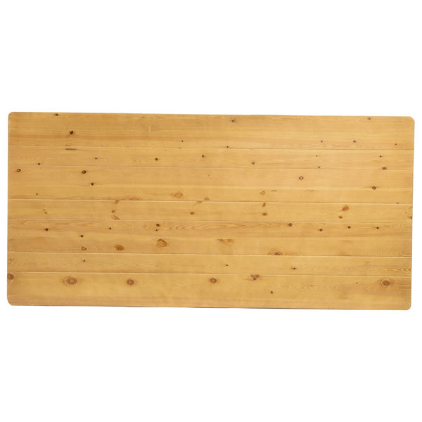 English Elm HERCULES Solid Pine Folding Farm Table – Rustic Charm & Durable Design for Indoor or Outdoor Use Light Natural 7'L x 40"W XA-F-84X40-LN-GG