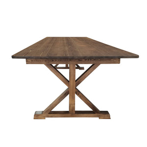 English Elm HERCULES Solid Pine Folding Farm Table – Elegant Design for Dining, Events & Versatile Spaces Antique Rustic 7'L x 40"W XA-F-84X40-XLEGS-GG