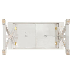 English Elm HERCULES Solid Pine Folding Farm Table – Elegant Design for Dining, Events & Versatile Spaces Antique Rustic White 7'L x 40"W XA-F-84X40-XLEGS-WH-GG