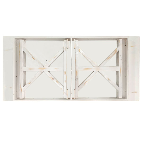 English Elm HERCULES Solid Pine Folding Farm Table – Elegant Design for Dining, Events & Versatile Spaces Antique Rustic White 7'L x 40"W XA-F-84X40-XLEGS-WH-GG