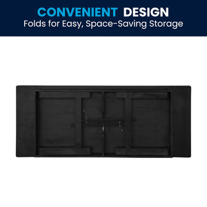 English Elm HERCULES 96" Farmhouse Folding Table - Solid Pine with Heavy-Duty Design for Dining & Events Black Wash 8'L x 40"W XA-F-96X40-BW-GG