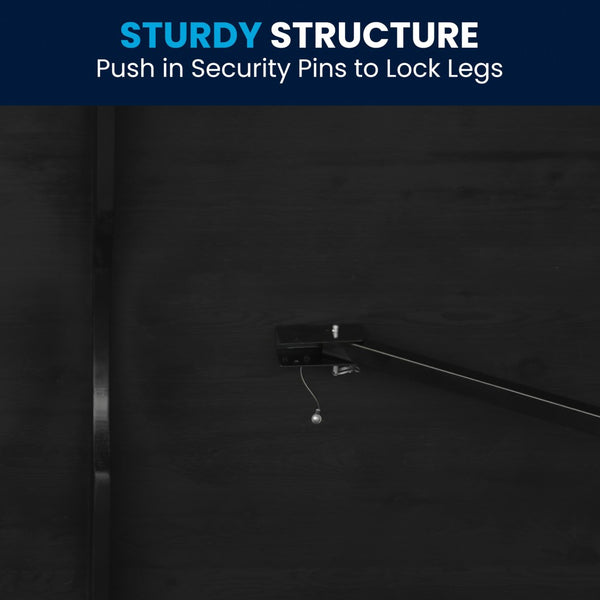 English Elm HERCULES 96" Farmhouse Folding Table - Solid Pine with Heavy-Duty Design for Dining & Events Black Wash 8'L x 40"W XA-F-96X40-BW-GG