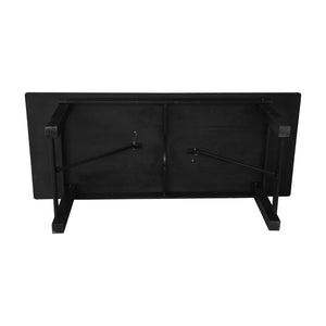 English Elm HERCULES 96" Farmhouse Folding Table - Solid Pine with Heavy-Duty Design for Dining & Events Black Wash 8'L x 40"W XA-F-96X40-BW-GG