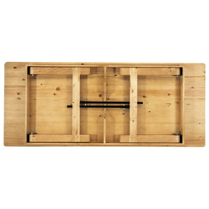 English Elm HERCULES 96" Farmhouse Folding Table - Solid Pine with Heavy-Duty Design for Dining & Events Light Natural 8'L x 40"W XA-F-96X40-LN-GG