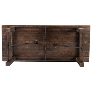 English Elm HERCULES 96" Farmhouse Folding Table - Solid Pine with Heavy-Duty Design for Dining & Events Mahogany 8'L x 40"W XA-F-96X40-MG-GG