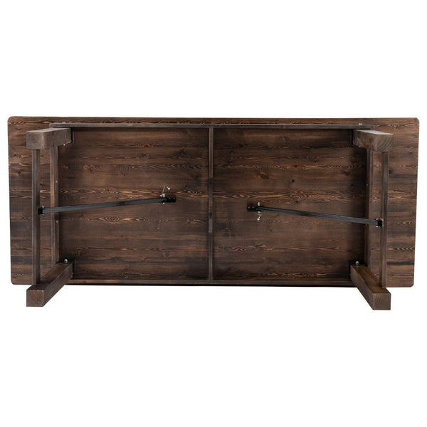 English Elm HERCULES 96" Farmhouse Folding Table - Solid Pine with Heavy-Duty Design for Dining & Events Mahogany 8'L x 40"W XA-F-96X40-MG-GG