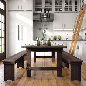 English Elm HERCULES 96" Farmhouse Folding Table - Solid Pine with Heavy-Duty Design for Dining & Events Mahogany 8'L x 40"W XA-F-96X40-MG-GG