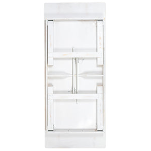 English Elm HERCULES 96" Farmhouse Folding Table - Solid Pine with Heavy-Duty Design for Dining & Events Antique Rustic White 8'L x 40"W XA-F-96X40-WH-GG