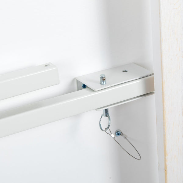 English Elm HERCULES 96" Farmhouse Folding Table - Solid Pine with Heavy-Duty Design for Dining & Events Antique Rustic White 8'L x 40"W XA-F-96X40-WH-GG