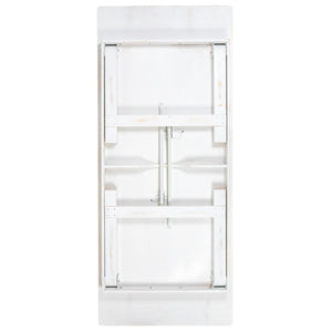 English Elm HERCULES 96" Farmhouse Folding Table - Solid Pine with Heavy-Duty Design for Dining & Events Antique Rustic White 8'L x 40"W XA-F-96X40-WH-GG