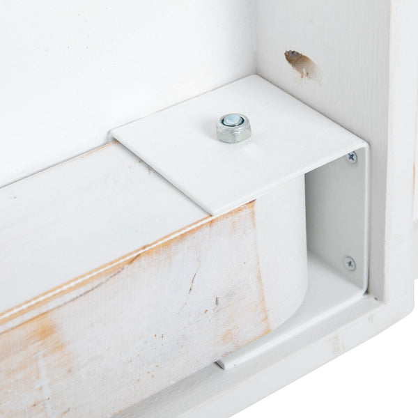 English Elm HERCULES 96" Farmhouse Folding Table - Solid Pine with Heavy-Duty Design for Dining & Events Antique Rustic White 8'L x 40"W XA-F-96X40-WH-GG