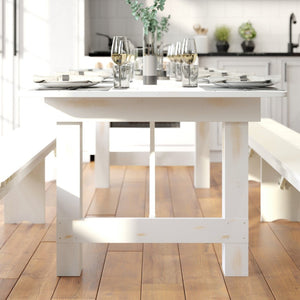 English Elm HERCULES 96" Farmhouse Folding Table - Solid Pine with Heavy-Duty Design for Dining & Events Antique Rustic White 8'L x 40"W XA-F-96X40-WH-GG