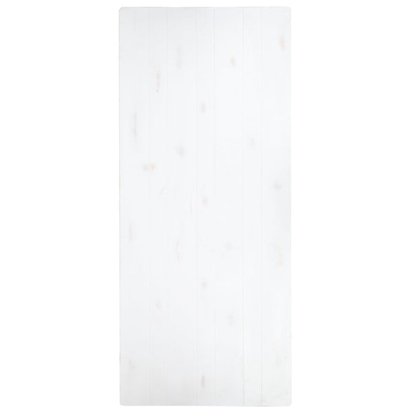 English Elm HERCULES 96" Farmhouse Folding Table - Solid Pine with Heavy-Duty Design for Dining & Events Antique Rustic White 8'L x 40"W XA-F-96X40-WH-GG