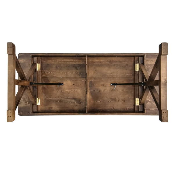 English Elm HERCULES Solid Pine Folding Farm Table with X Legs - Rustic Charm for Dining and Events, 880 lbs Capacity Antique Rustic 8'L x 40"W XA-F-96X40-XLEGS-GG