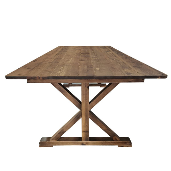English Elm HERCULES Solid Pine Folding Farm Table with X Legs - Rustic Charm for Dining and Events, 880 lbs Capacity Antique Rustic 8'L x 40"W XA-F-96X40-XLEGS-GG