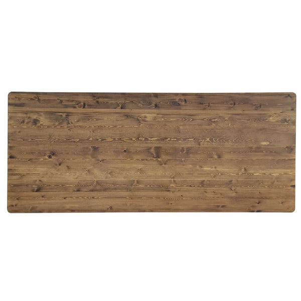 English Elm HERCULES Solid Pine Folding Farm Table with X Legs - Rustic Charm for Dining and Events, 880 lbs Capacity Antique Rustic 8'L x 40"W XA-F-96X40-XLEGS-GG