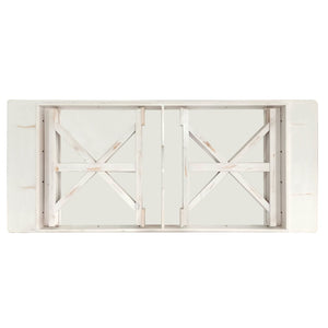 English Elm HERCULES Solid Pine Folding Farm Table with X Legs - Rustic Charm for Dining and Events, 880 lbs Capacity Antique Rustic White 8'L x 40"W XA-F-96X40-XLEGS-WH-GG