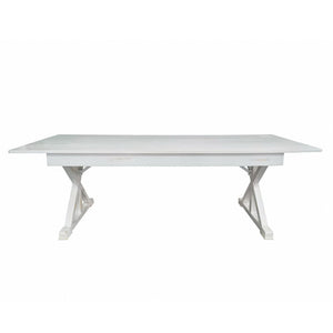 English Elm HERCULES Solid Pine Folding Farm Table with X Legs - Rustic Charm for Dining and Events, 880 lbs Capacity Antique Rustic White 8'L x 40"W XA-F-96X40-XLEGS-WH-GG