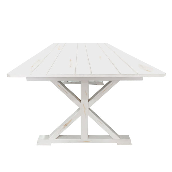 English Elm HERCULES Solid Pine Folding Farm Table with X Legs - Rustic Charm for Dining and Events, 880 lbs Capacity Antique Rustic White 8'L x 40"W XA-F-96X40-XLEGS-WH-GG