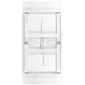 English Elm HERCULES Folding Farm Table and Bench Set - Rustic Pine Dining Solution for Home and Events Antique Rustic White 7'L x 40"W XA-FARM-1-WH-GG