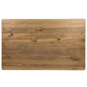 English Elm HERCULES 60" x 38" Rustic Farmhouse Table Set with 6 Cushioned Cross Back Chairs for Dining Elegance XA-FARM-19-GG