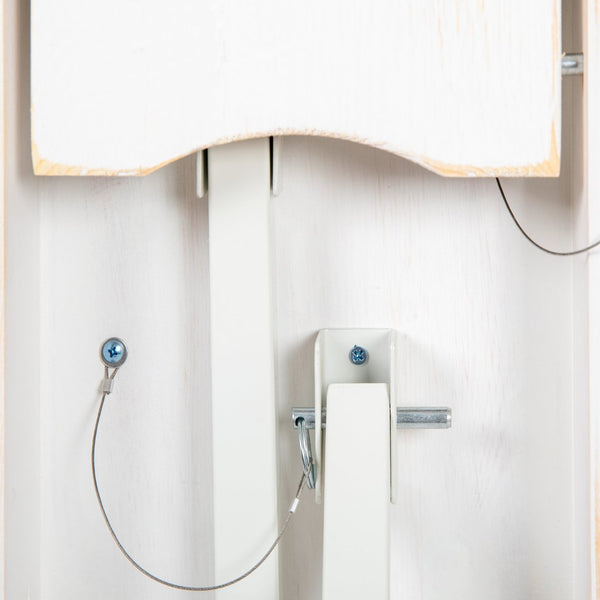 English Elm HERCULES Farmhouse Folding Table and Bench Set - Solid Pine Design for Durable, Communal Dining Experience Antique Rustic White 8'L x 40"W XA-FARM-4-WH-GG