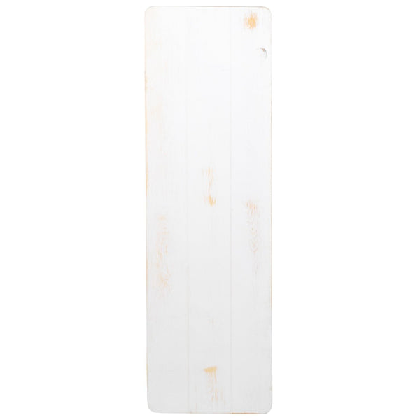 English Elm HERCULES 40" x 96" Folding Farm Table and Bench Set for Stylish Gatherings and Events Antique Rustic White 8'L x 40"W XA-FARM-5-WH-GG