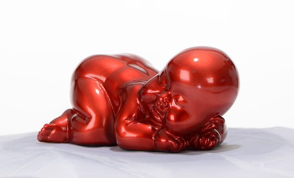 Vig Furniture Xd0052 Elegant Modern Red Baby Sleeping Sculpture - Unique Home Decor Piece With Superior Craftsmanship Red  Vgth-xd0052-red