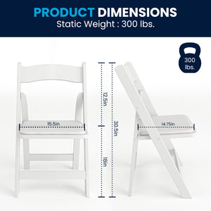 English Elm 2 Pack HERCULES Series Elegant Wood Folding Chairs with Detachable Vinyl Seats for Events & Home White 2-XF-2901-WH-WOOD-GG