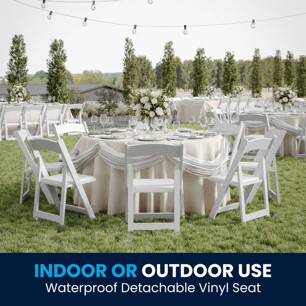 English Elm 2 Pack HERCULES Series Elegant Wood Folding Chairs with Detachable Vinyl Seats for Events & Home White 2-XF-2901-WH-WOOD-GG