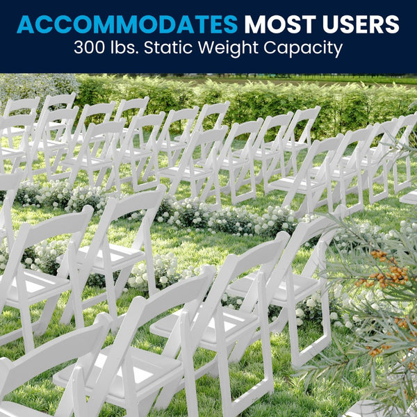 English Elm 2 Pack HERCULES Series Elegant Wood Folding Chairs with Detachable Vinyl Seats for Events & Home White 2-XF-2901-WH-WOOD-GG