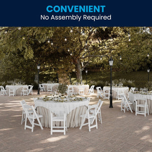 English Elm 2 Pack HERCULES Series Elegant Wood Folding Chairs with Detachable Vinyl Seats for Events & Home White 2-XF-2901-WH-WOOD-GG