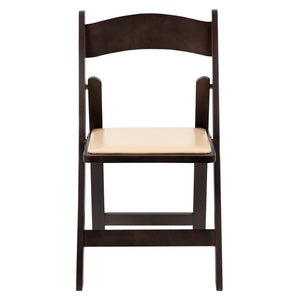 English Elm HERCULES Chocolate Wood Folding Chair with Detachable Padded Seat - Ideal for Events & Rentals XF-2903-CHOC-WOOD-GG