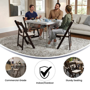 English Elm 2 Pack HERCULES Series Elegant Wood Folding Chairs with Detachable Vinyl Seats for Events & Home Fruitwood 2-XF-2903-FRUIT-WOOD-GG