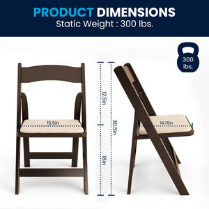 English Elm 2 Pack HERCULES Series Elegant Wood Folding Chairs with Detachable Vinyl Seats for Events & Home Fruitwood 2-XF-2903-FRUIT-WOOD-GG