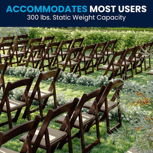 English Elm 2 Pack HERCULES Series Elegant Wood Folding Chairs with Detachable Vinyl Seats for Events & Home Fruitwood 2-XF-2903-FRUIT-WOOD-GG