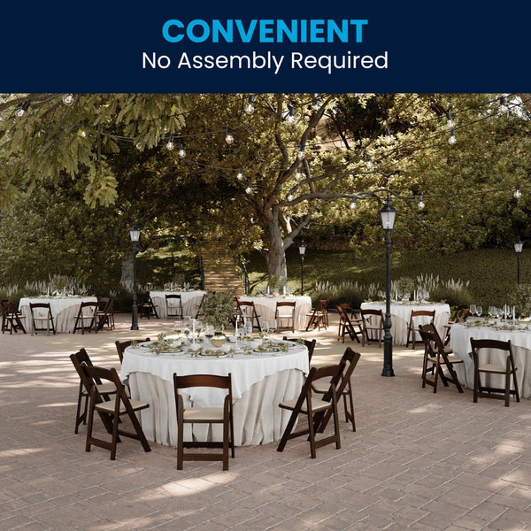 English Elm 2 Pack HERCULES Series Elegant Wood Folding Chairs with Detachable Vinyl Seats for Events & Home Fruitwood 2-XF-2903-FRUIT-WOOD-GG