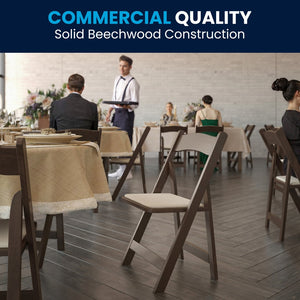 English Elm 2 Pack HERCULES Series Elegant Wood Folding Chairs with Detachable Vinyl Seats for Events & Home Fruitwood 2-XF-2903-FRUIT-WOOD-GG