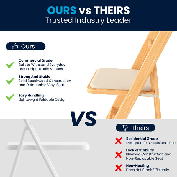 English Elm 2 Pack HERCULES Series Elegant Wood Folding Chairs with Detachable Vinyl Seats for Events & Home Natural 2-XF-2903-NAT-WOOD-GG