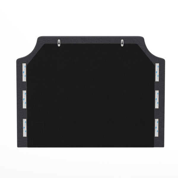 English Elm Adeline Contoured Headboard with Integrated Charging Station, Stylish Upholstery & Easy Installation Gray Linen Twin XH-8420F-T-GRY-GG