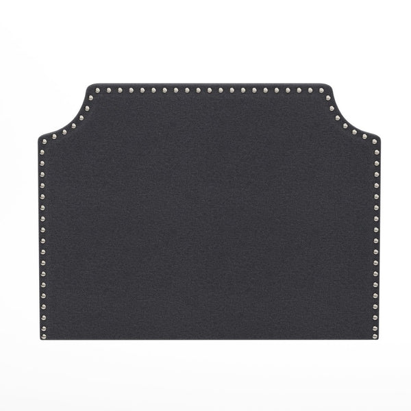 English Elm Adeline Contoured Headboard with Integrated Charging Station, Stylish Upholstery & Easy Installation Gray Linen Twin XH-8420F-T-GRY-GG