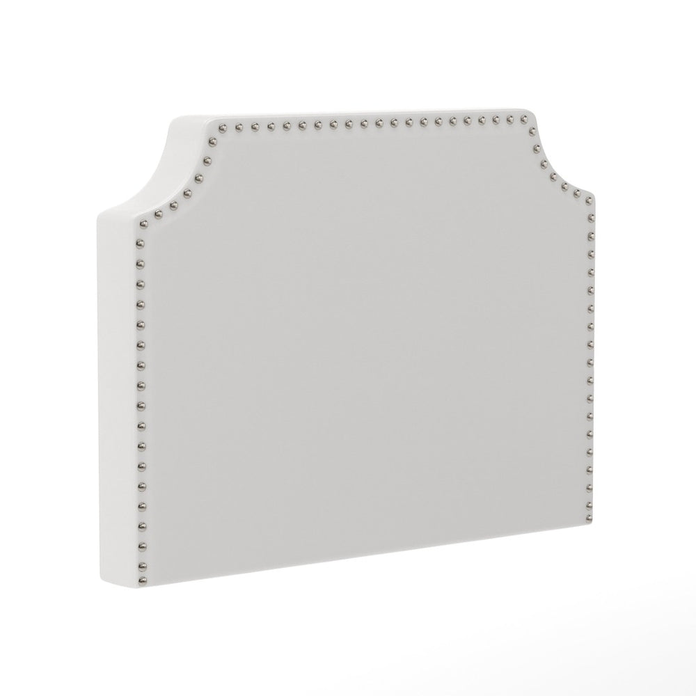 English Elm Adeline Contoured Headboard with Integrated Charging Station, Stylish Upholstery & Easy Installation White LeatherSoft Twin XH-8420P-T-WHTPU-GG