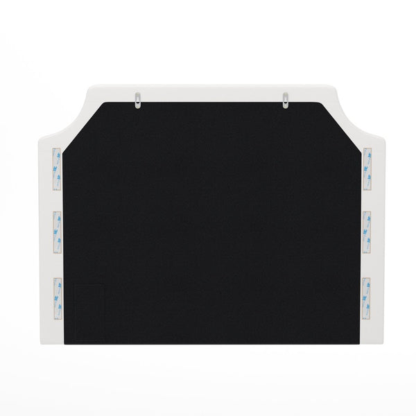 English Elm Adeline Contoured Headboard with Integrated Charging Station, Stylish Upholstery & Easy Installation White LeatherSoft Twin XH-8420P-T-WHTPU-GG