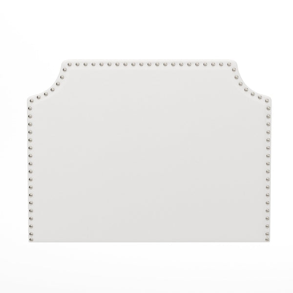 English Elm Adeline Contoured Headboard with Integrated Charging Station, Stylish Upholstery & Easy Installation White LeatherSoft Twin XH-8420P-T-WHTPU-GG